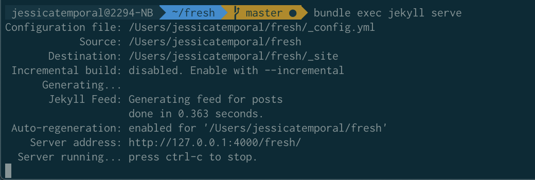 terminal message after fix